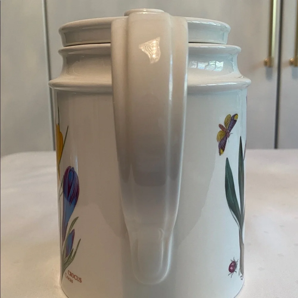 Portmeirion • “The Botanic Garden” Coffee Pot in Snowdrop & Crocus Flora Pattern - Picture 8 of 17